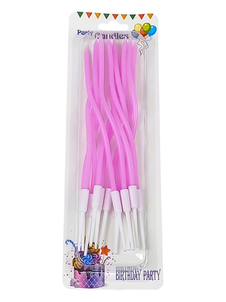 Набор свечей волнистые, пастельные цвета (YH378-1 raspberry)