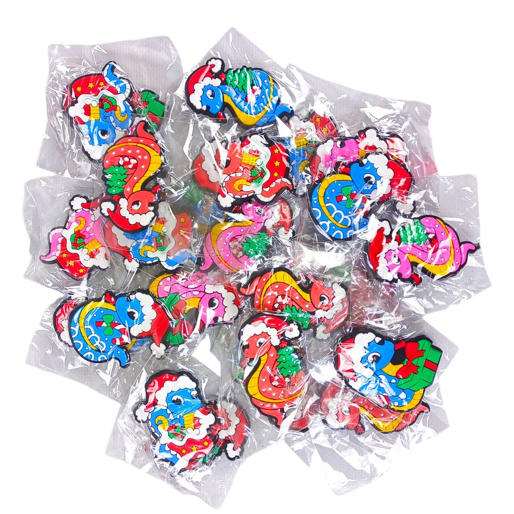 Магнит резиновый "Змея Новогодняя" 5см, 4 вида - микс (105-1)