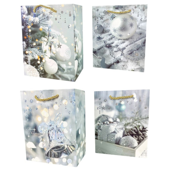 Пакет подарунковий  новорічний , 18 х 23 х 10cm 4 дизайни (Y-2816S(21816))