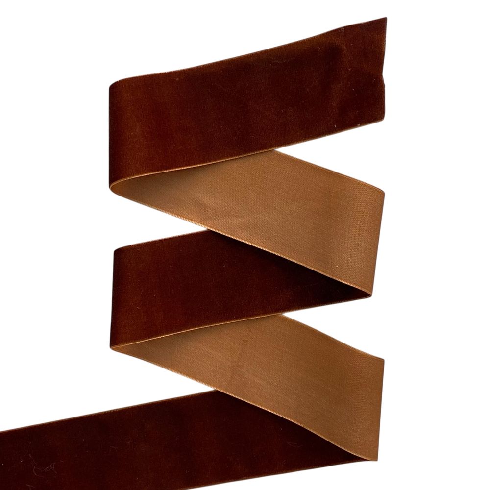 Бархатная лента  5 см (±5мм) х 20 ярдов Коричневый Marill (D00850- C 48)