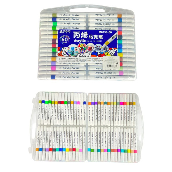 Набор акриловых скетч маркеров Aodemei 60шт Разноцветный Aodemei (6131-60M)