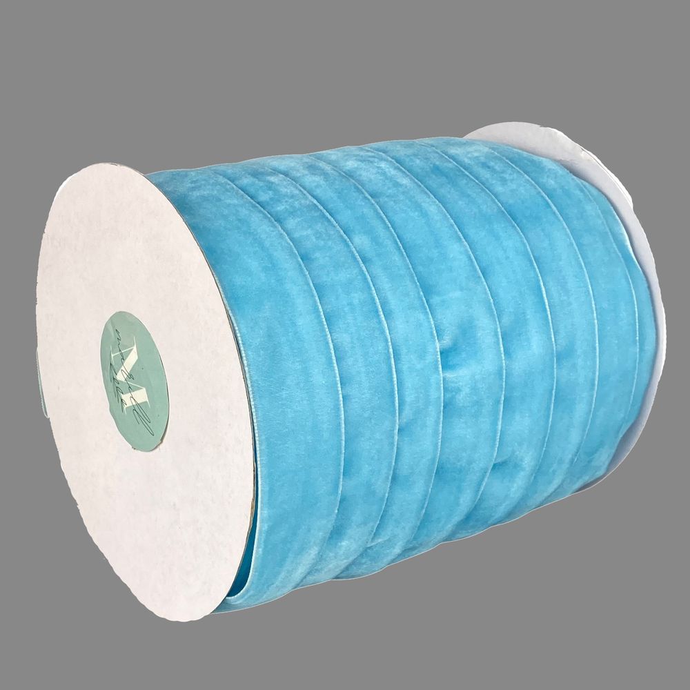 Бархатная лента  2,5 см х 50 ярдов Голубой Marill (D00825- С  61)