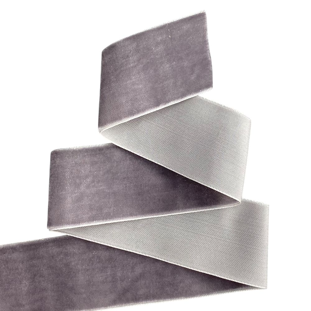 Бархатная лента  5 см (±5мм) х 20 ярдов Серый Marill (D00850- C 60)