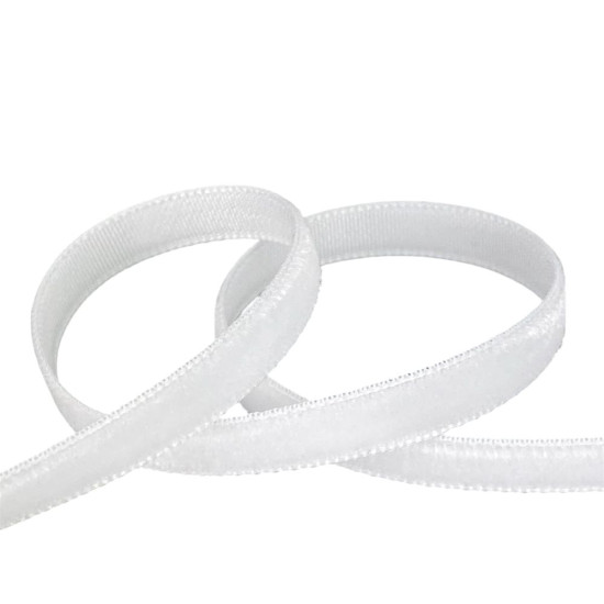 Бархатная лента  0,6 см х 50 ярдов Белый Marill (D00806- C 01)