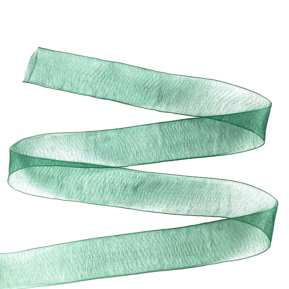 Стрічка з органзи темно-зелена 2,5 см х 50 ярдів Зелений Marill (D02025-bk11)