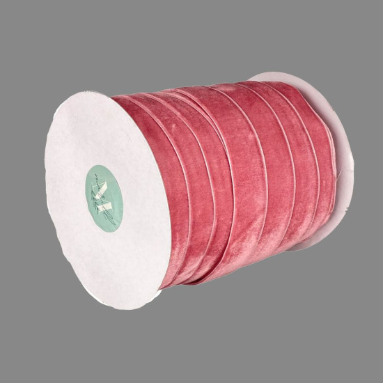 Бархатная лента  2,5 см х 50 ярдов Розовый Marill (D00825- C 76)