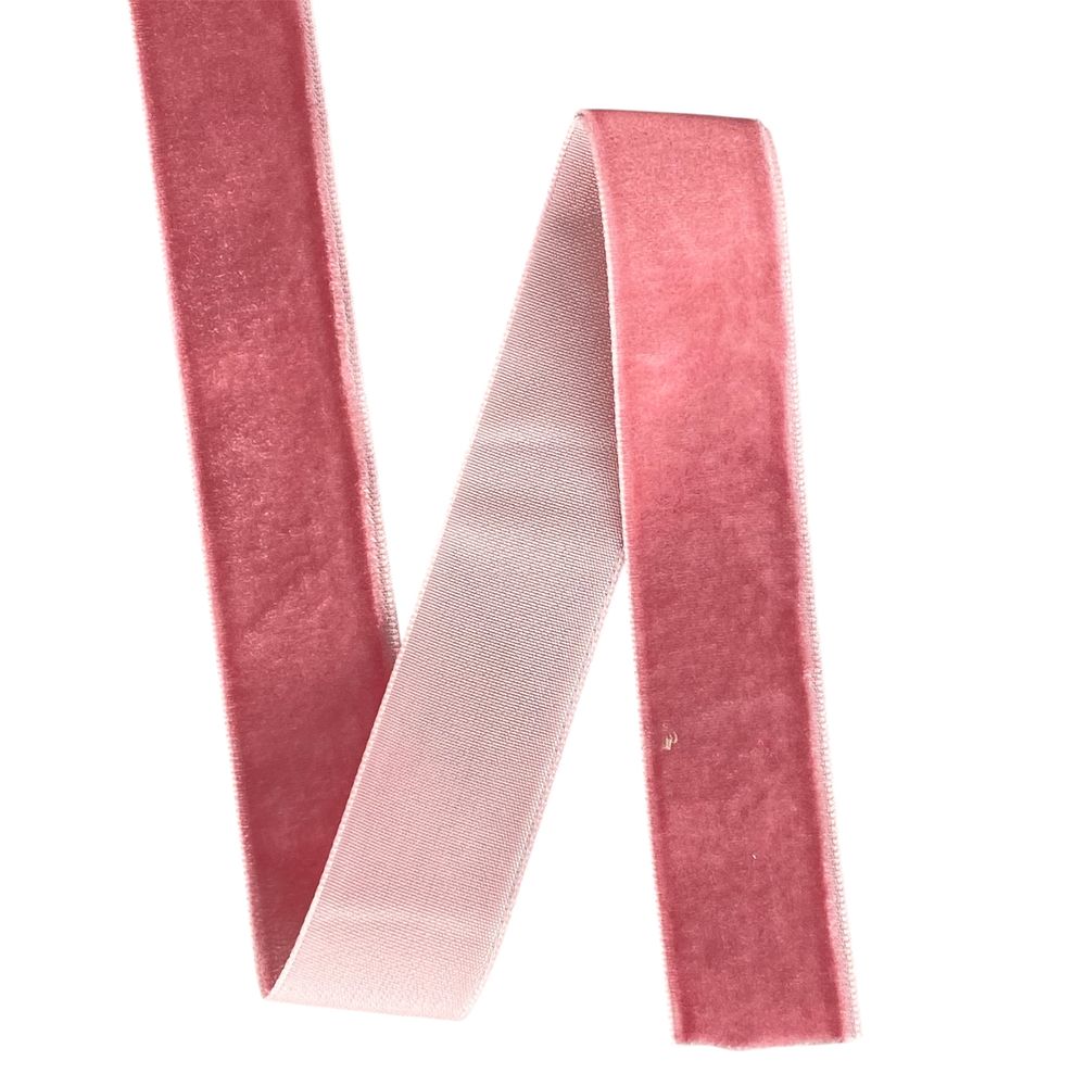 Бархатная лента  2,5 см х 50 ярдов Розовый Marill (D00825- C 76)