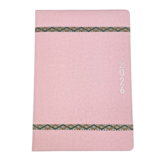 Щоденик датований лінія "Плетіння" А5, 168 сторінок Рожевий Unison (105544DL pink)