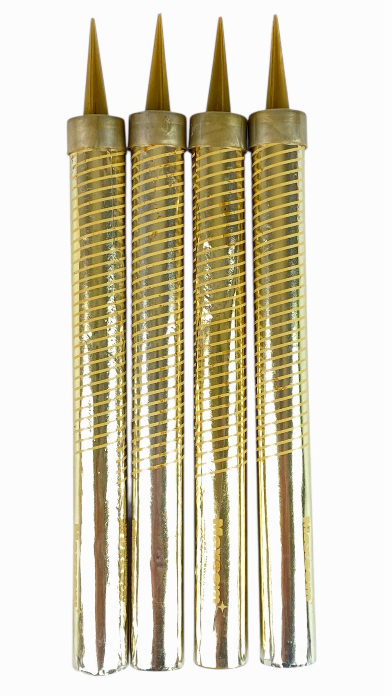 Набір свічок -4 шт - 17,5см, для торта  "Холодний фонтан"  (60секунд) (MF-002 gold)