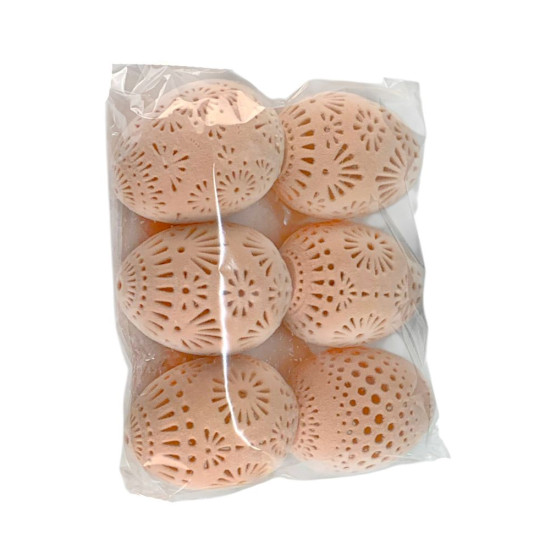 Набор пасхальный "Яйцо-декор с ажурными цветочными вырезами"бархат, пудра 6см Розовый (L00200.2)