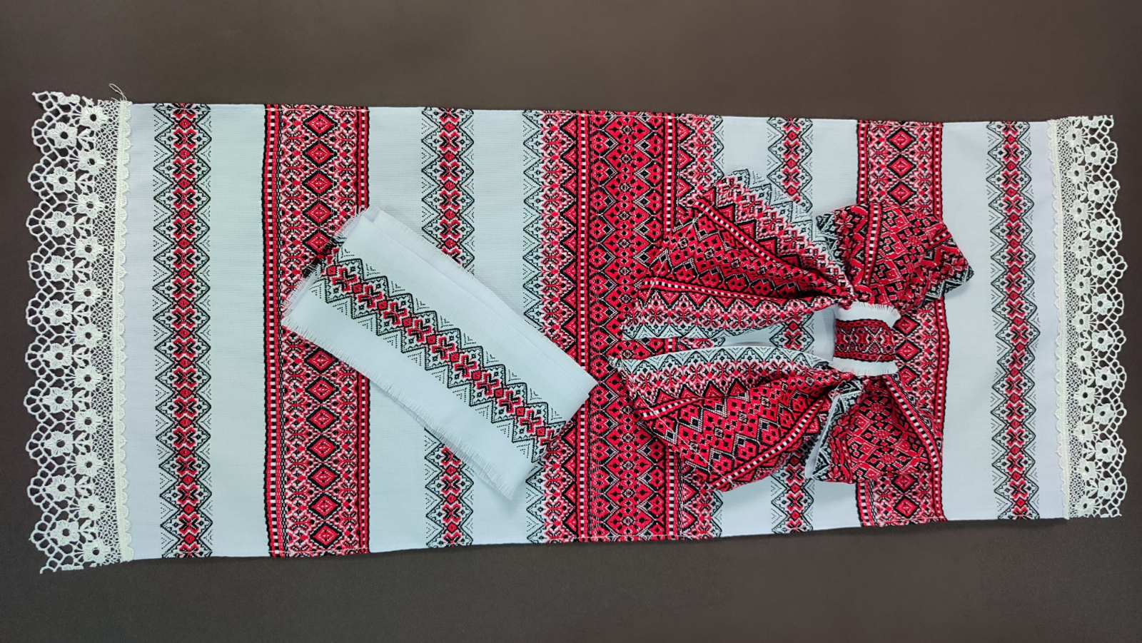 Декор для великоднього кошика - рушник +бант (DGC-102)