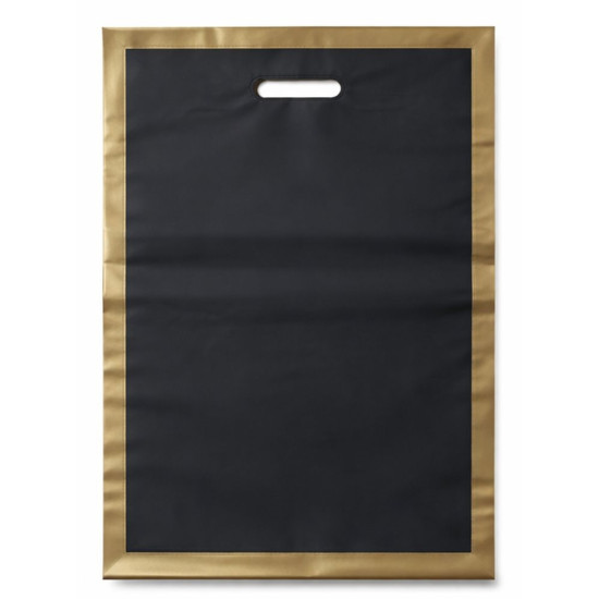 Пакет поліетиленовий з прорізною ручкою, 45 х 35см 50шт/уп (10802 black-gold)