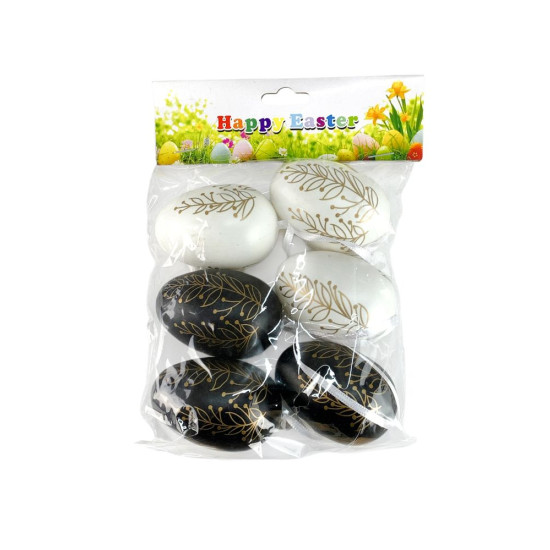 Набір пасхальних яєць з нанесеним орнаментом, 6шт 6см (L00190)