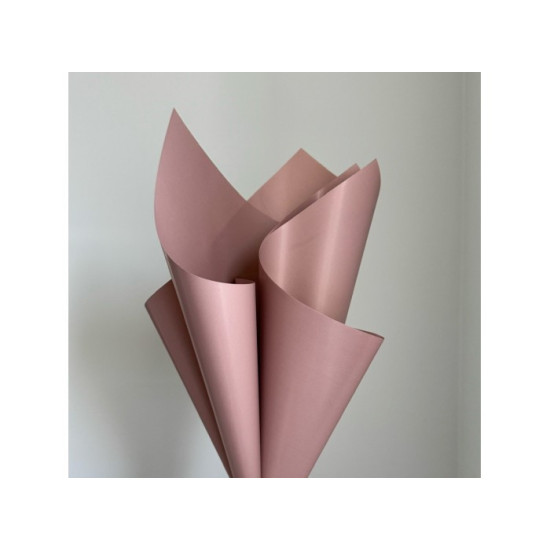 Плівка матова "Моно" 60 мкр, 57 х 57см  20 аркушів Рожевий (j00325 -035)