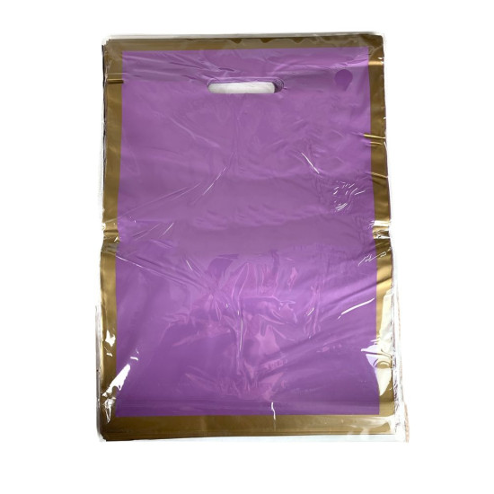 Пакет полиэтиленовый с прорезной ручкой, 30 х 20см 50шт/уп (10804 violet-gold)
