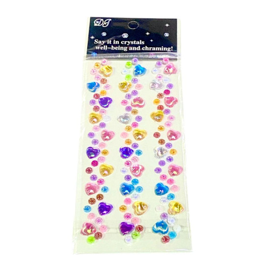 Наклейка "Стразы-Дорожка-сердца" 7,5 х 20см (ST-7005)