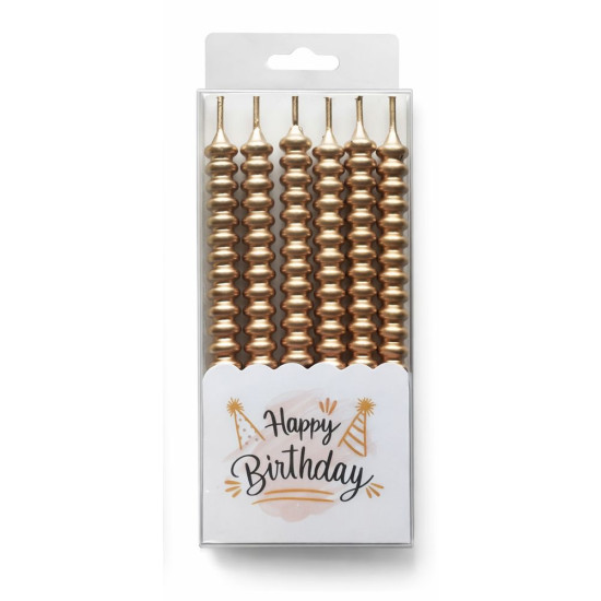 Набір свічок 6шт 11,5см, Спіралька-золото Золотий Unison (124116 gold)