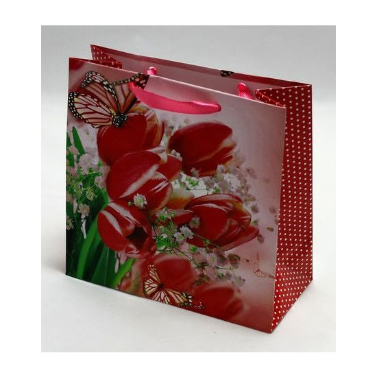 Пакет подарочный женская серия 130гр, 16 х 16 х 8см (12шт/уп) Unison (PVM161608W)