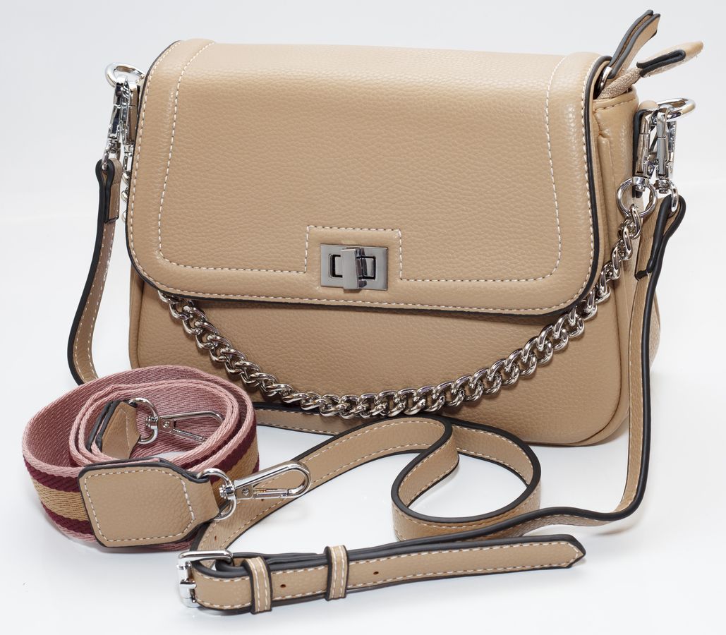 Сумка женская бежевая 17х25,5см экокожа (89001 beige)