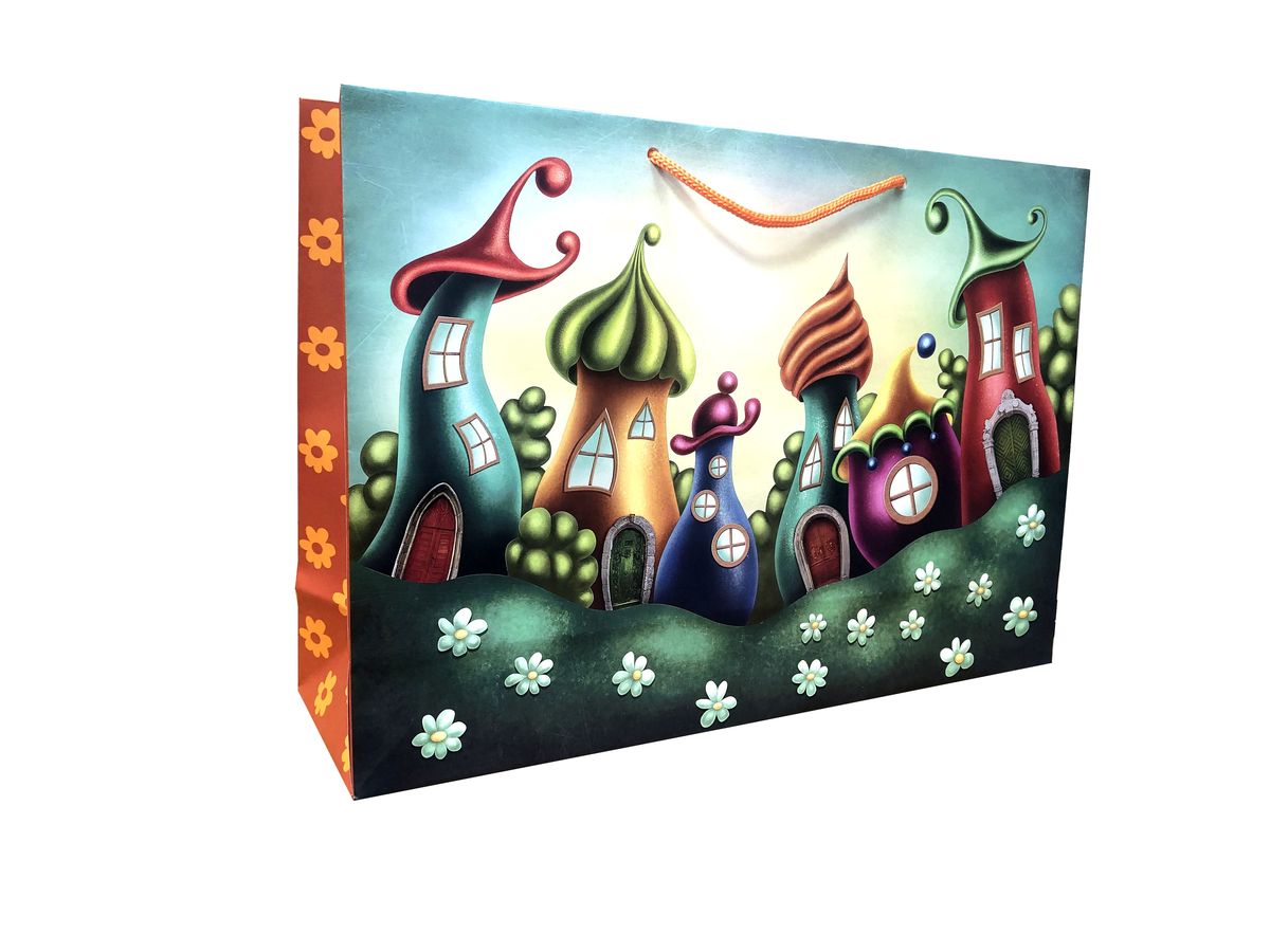 Пакет подарунковий ламінований дитяча серія 25 х 37,5 х 10 см, 170г/м2 Різнокольоровий Unison (W4  C)