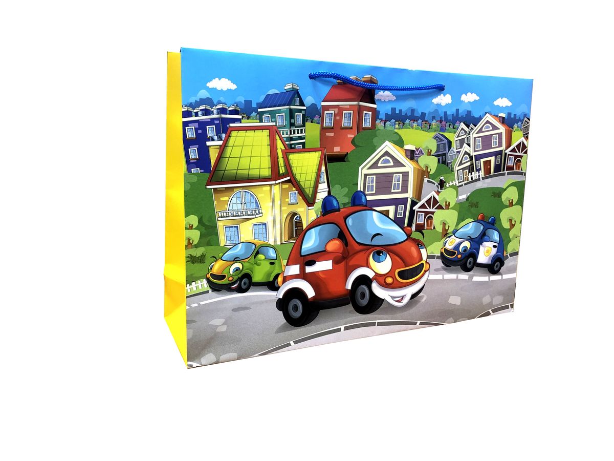 Пакет подарунковий ламінований дитяча серія 25 х 37,5 х 10 см, 170г/м2 Різнокольоровий Unison (W4  C)