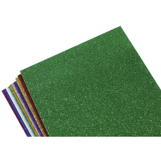 Фоамиран с глиттером  mix - 10листов (2мм) (5107-20-GL)