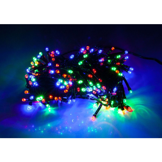 Гирлянда  LED 200, провод черный (8 режимов) (2-4)