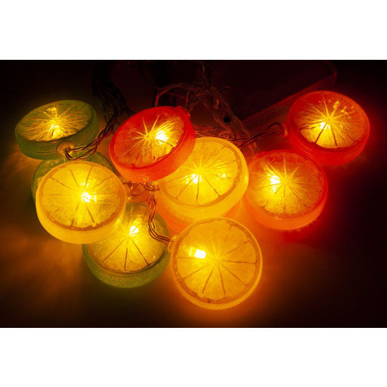 Фигурки "ФРУКТЫ" на батарейках 10 LED + USB, 3м, теплый белый (1698-218)