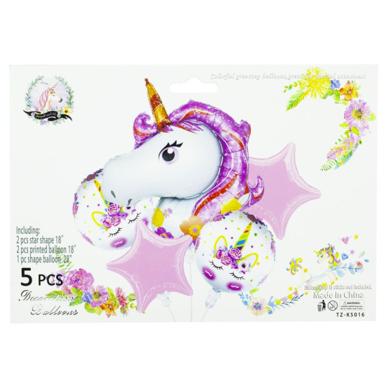 Набор шариков 5 шт "Единорог" Разноцветный Unison (TZ-K5016)