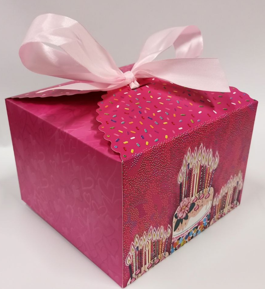 Коробка для торта 350 г 24 x 24 x 14,5см  4 дизайна (12шт/уп) Разноцветный Unison (HB 8038-M)