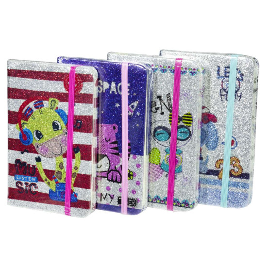 Блокнот на резинке метал "Зверушки" 9 х 14см А6 70г/м² Разноцветный Unison (2011-А6)