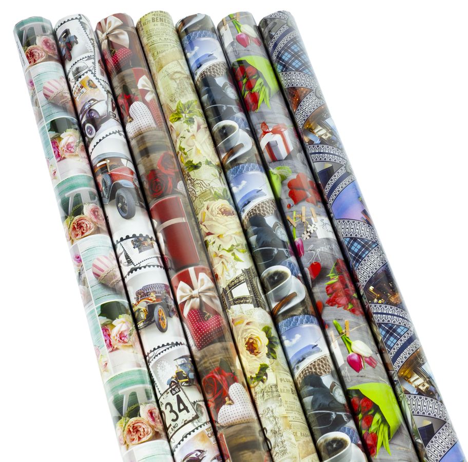 Бумага упаковочная мелованная 80г 1 лист  100 х 70см Разноцветный Unison (PVM 10070-1MIX)