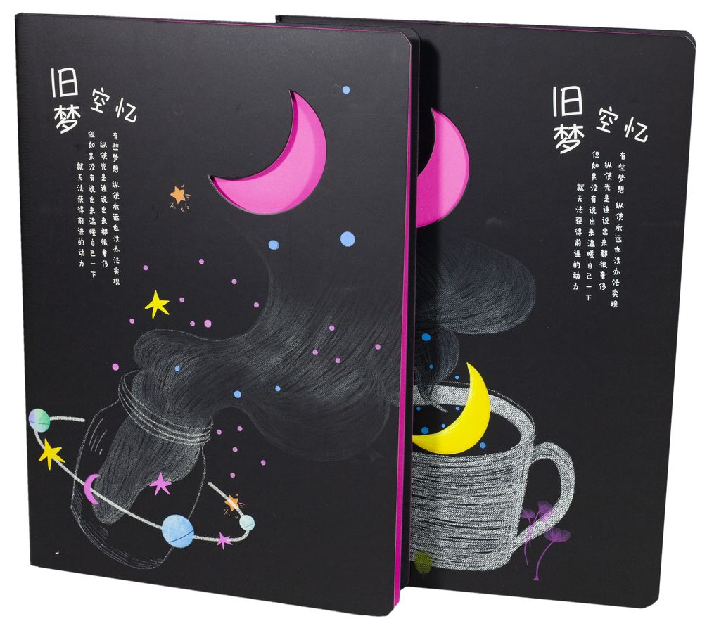 Блокноты-черные листы, обл. крафт, А5- 20 листов "Месяц неон" (3202-03)