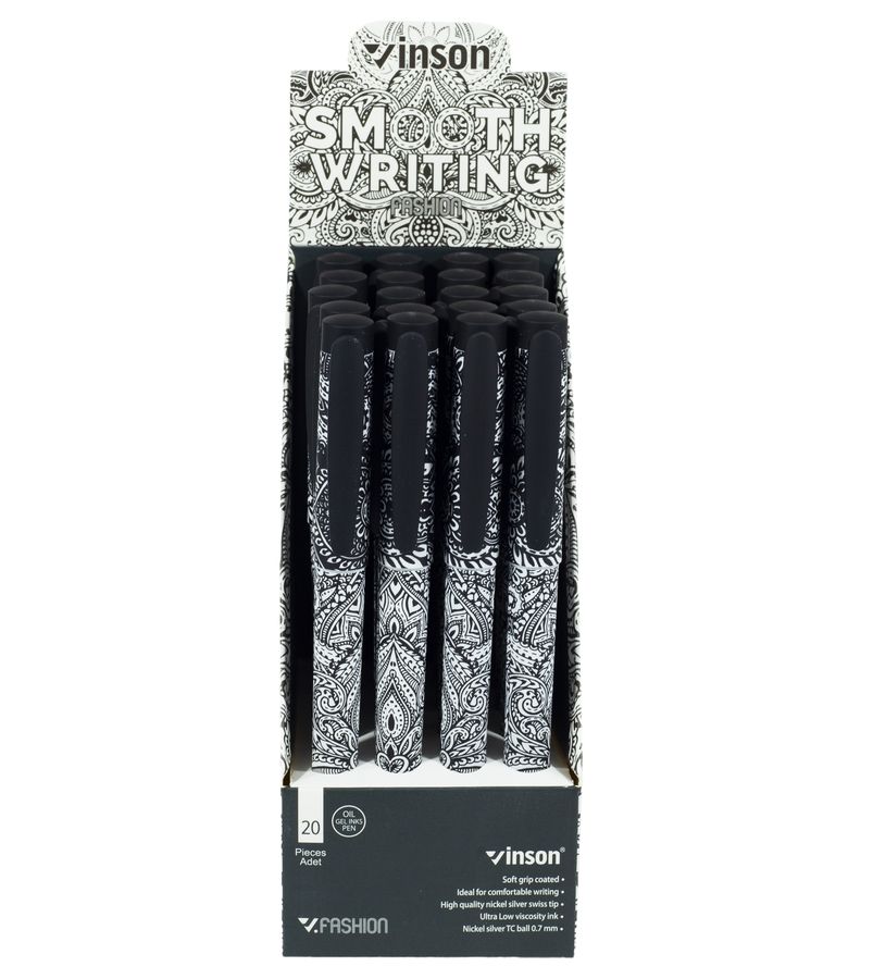 Ручка масляная Vinson "TATTOO" 0,7 мм, синяя Vinson (3A)