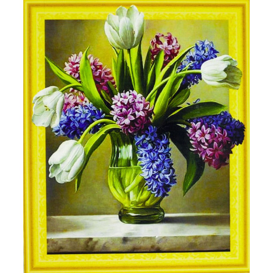 Алмазная мозаика  3D по номерам 40*50см "Весенний букет"031 (031)