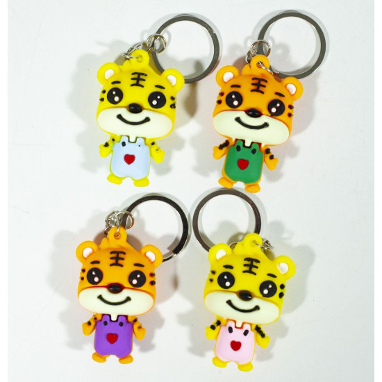 Брелок силиконовый" Тигрёнок в одежде" 5см (2899)