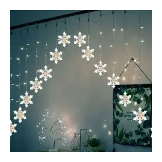 Гірлянда шторка-арка снежинка 3м х 1,2м (белый) Белый Unison (1841-03)