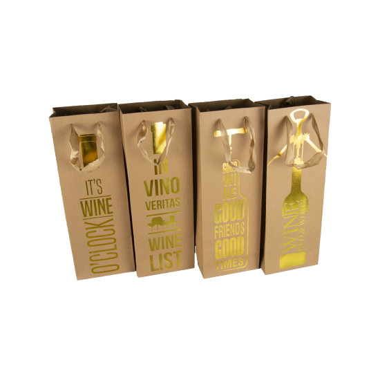 Бутылочные подарочные пакеты 12.5x36x8.5, 918B Коричневый Unison (918B)