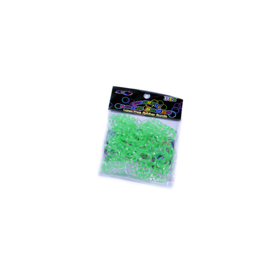 Зелено-белые резинки для плетения в полоску (Нт 115.6)