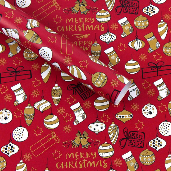 Бумага для уп. подарков -Merry Christmas;- 10листов PCZ10070-10-490 Красный Unison (PCZ10070-10-490)