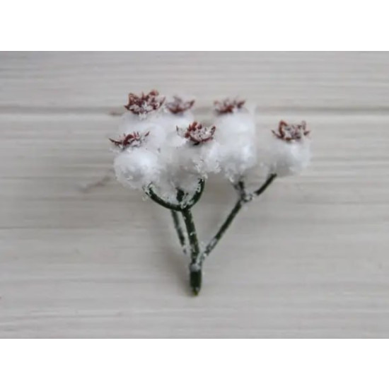 Декоративна гілочка засніженої шипшини, 7-8см Білий Unison (C30202)