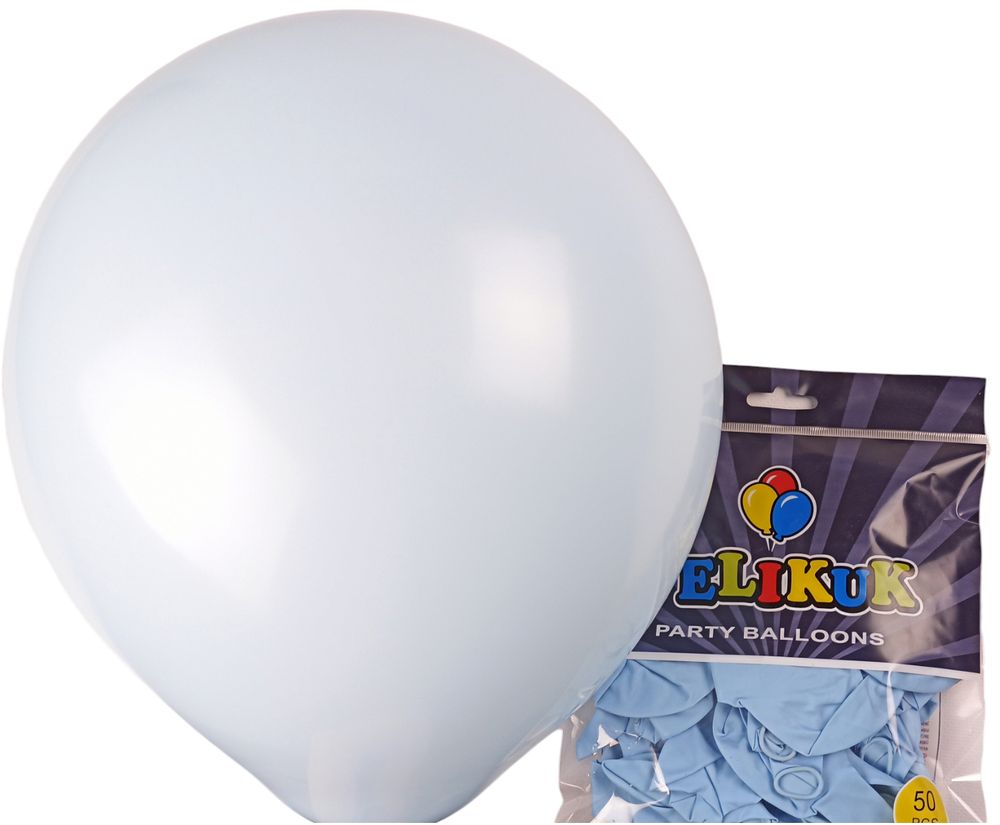 Шарики круглые Pelikuk 13' (33 см) пастель светло голубой, 50шт/уп Голубой Pelikuk (1350C-101)