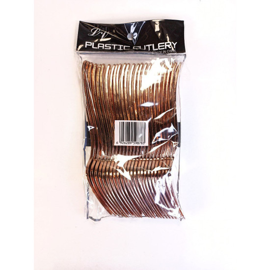 Вилки пластиковые, розовое золото, 17,5см, 24шт/уп Розовый Unison (7500-41)