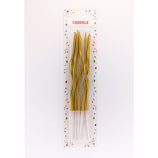 Набір свічок для торту "Коктейльний 16см", ЖОВТЕ ЗОЛОТО, 6шт/уп Золотий Unison (Y-1/9358  yellow gold)