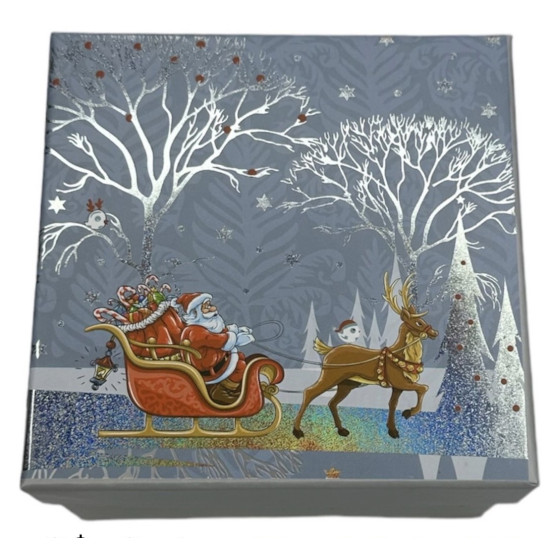 Подарочная новогодняя коробка квадратная 13 х 13 х 8см, 3шт/наб Разноцветный Unison (93193)