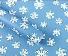 Бумага новогодняя для упаковки подарков 10 листов - 100 х 70 см 50г Голубой Unison (PCZ10070-10-497)