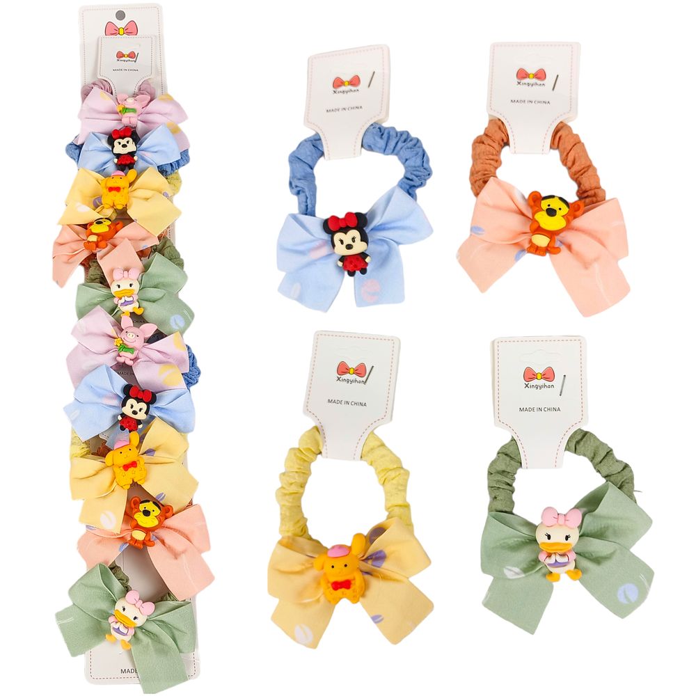 Резинка для волосся "Мультиплікаційні герої" 10шт на блістері Різнокольоровий Без бренду (HB-013)