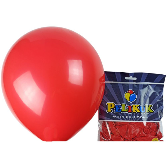 Шарики круглые Pelikuk 13' (33 см) пастель красный, 50шт/уп Красный Pelikuk (1350C-125)