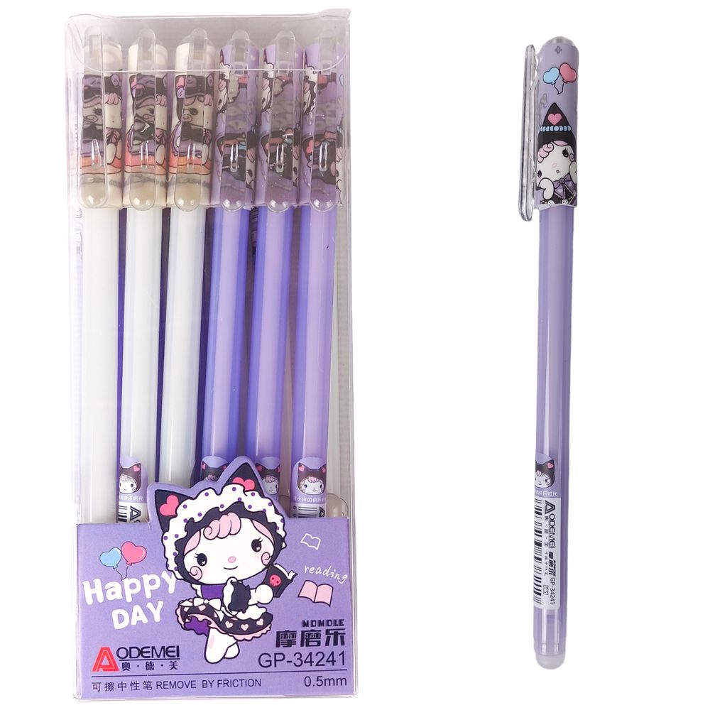 Ручка детская стирающаяся , Aodemei "Happy day" 0,5мм, синяя Разноцветный Без бренда (34241)