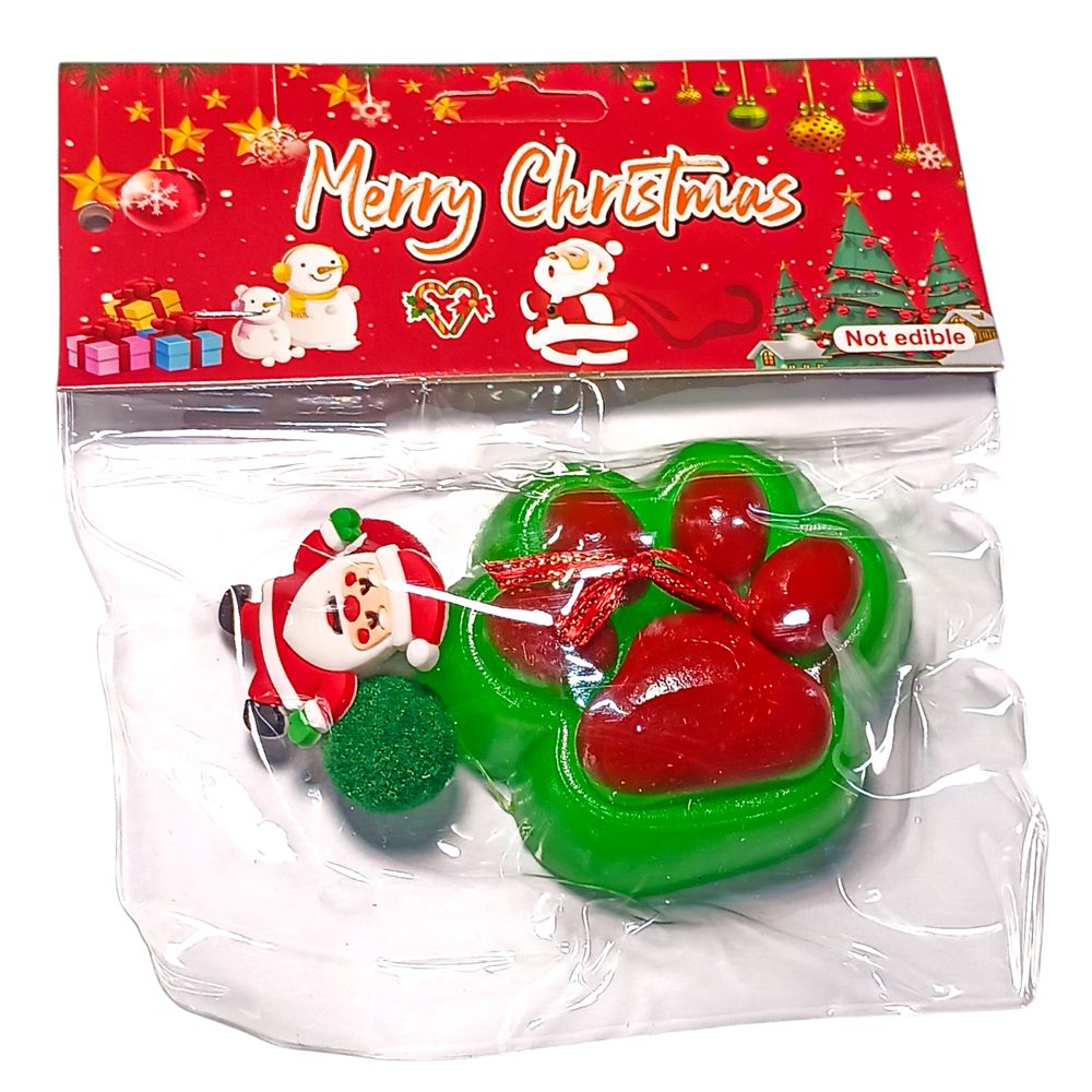 Таба лапка новогодняя 7см сквиш антистресс (712292 green-red)